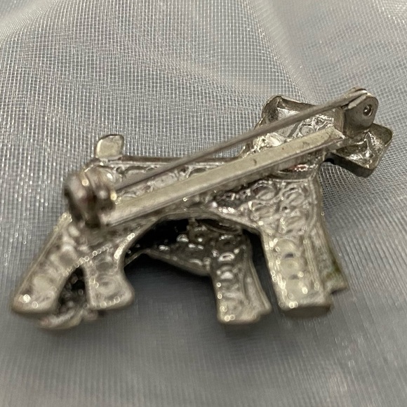 😍2/$20 Terrier Parent & Pup Silver-Tone Brooch 1.25”x1.5” - Picture 3 of 5